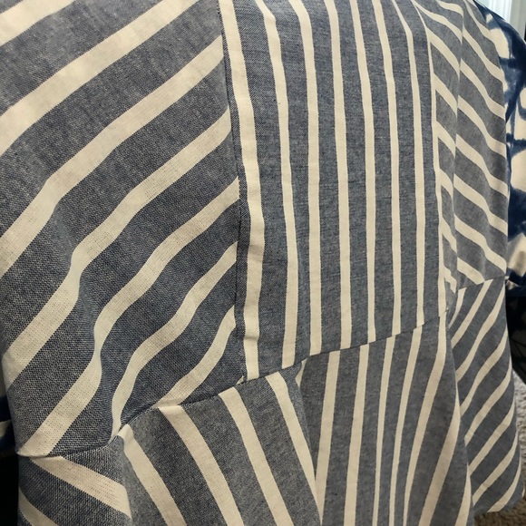 Blue and White Striped Dress with Tie Back - Picture 4 of 5